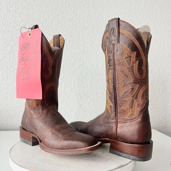 NEW Rod Patrick Mens Cowboy Boots 7A Perro Loco Goat Brown Square Toe Western - Picture 1 of 12